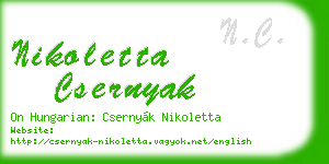 nikoletta csernyak business card