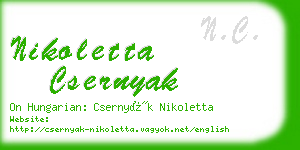 nikoletta csernyak business card